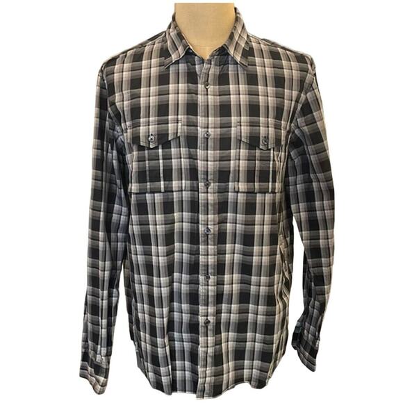 Michael Kors Black / Grey Button Down Shirt XL - Picture 1 of 6